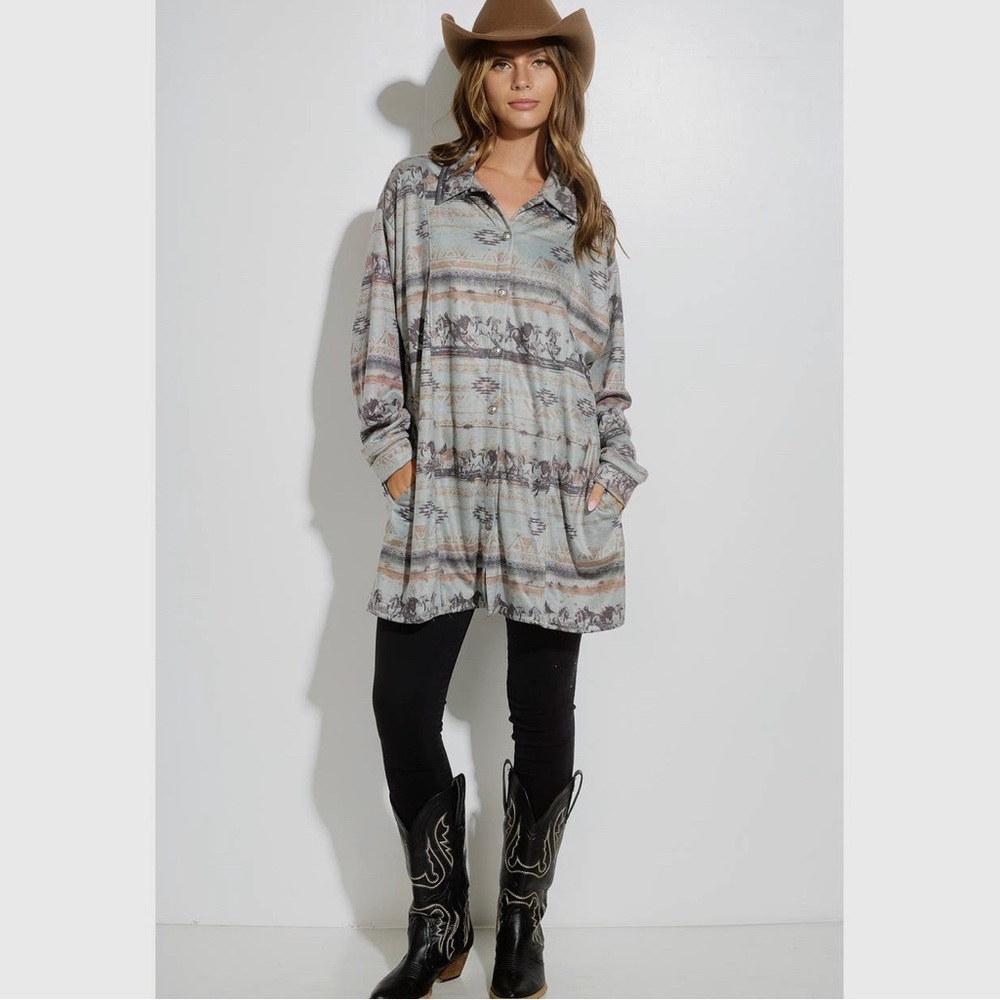 Western Horse Button Tunic